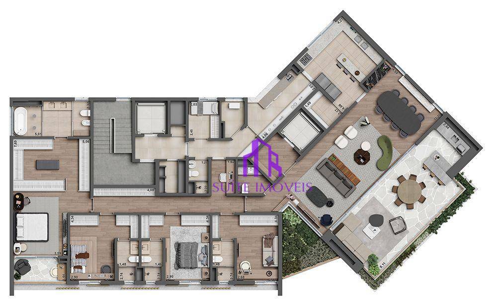 Apartamento à venda com 4 quartos, 340m² - Foto 3