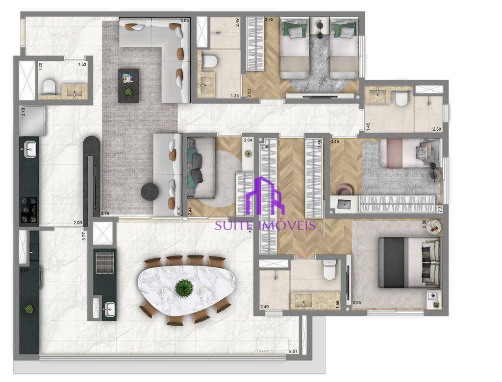 Apartamento à venda com 3 quartos, 188m² - Foto 21