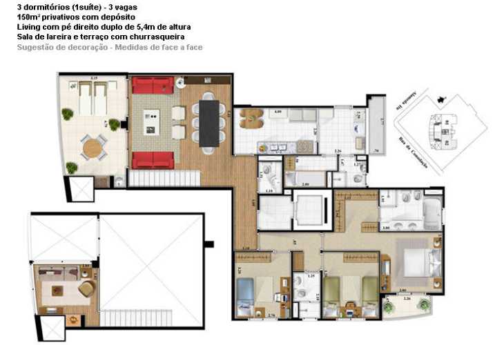 Apartamento à venda com 3 quartos, 151m² - Foto 2