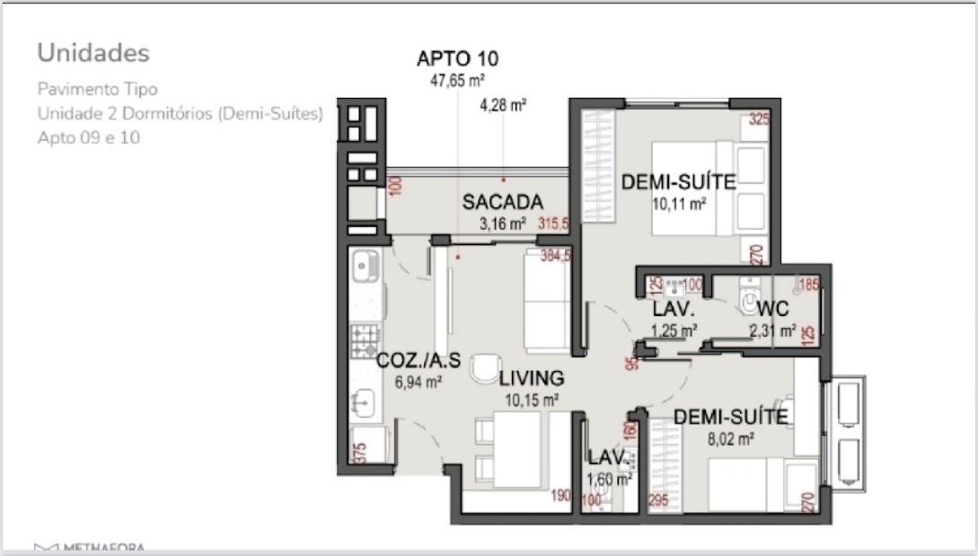 Apartamento à venda com 2 quartos, 52m² - Foto 3