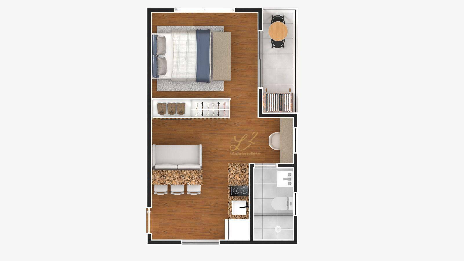 Apartamento à venda com 1 quarto, 25m² - Foto 2