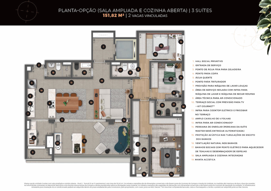 Apartamento à venda com 3 quartos, 151m² - Foto 2