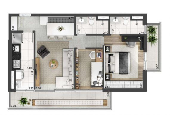 Apartamento à venda com 2 quartos, 72m² - Foto 5