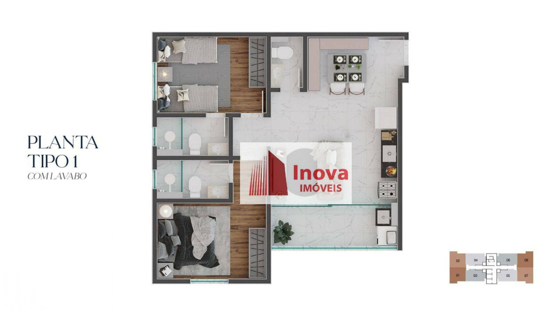 Apartamento à venda com 2 quartos, 55m² - Foto 9