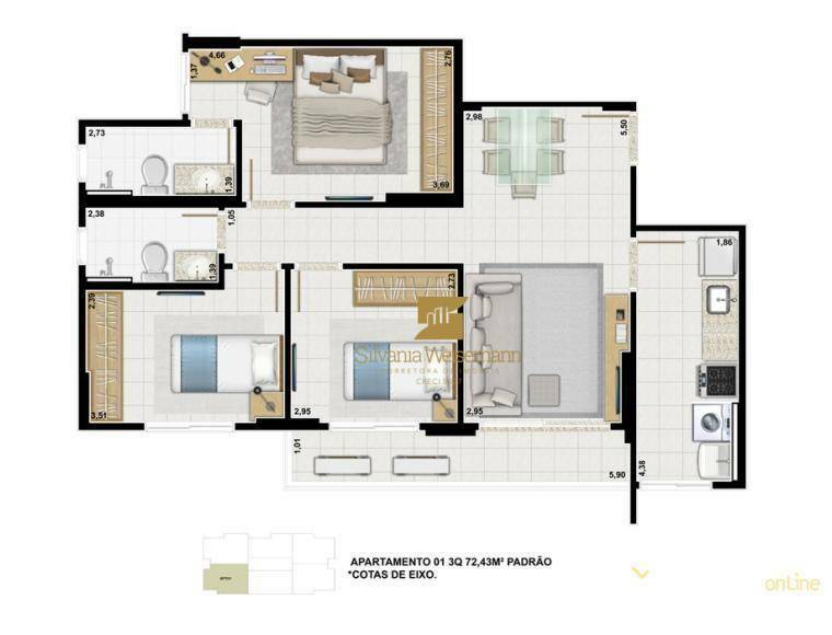 Apartamento à venda com 2 quartos, 60m² - Foto 22