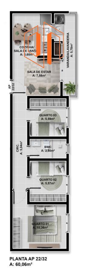 Apartamento à venda com 3 quartos, 61m² - Foto 18