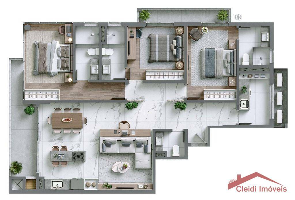 Apartamento à venda com 3 quartos, 130m² - Foto 12