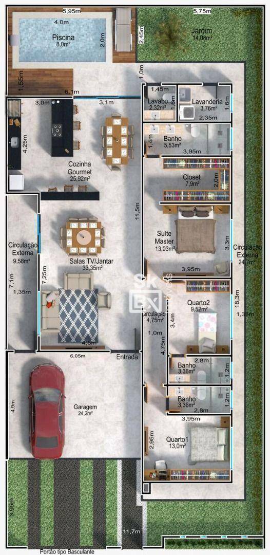 Casa, 3 quartos, 166 m² - Foto 2