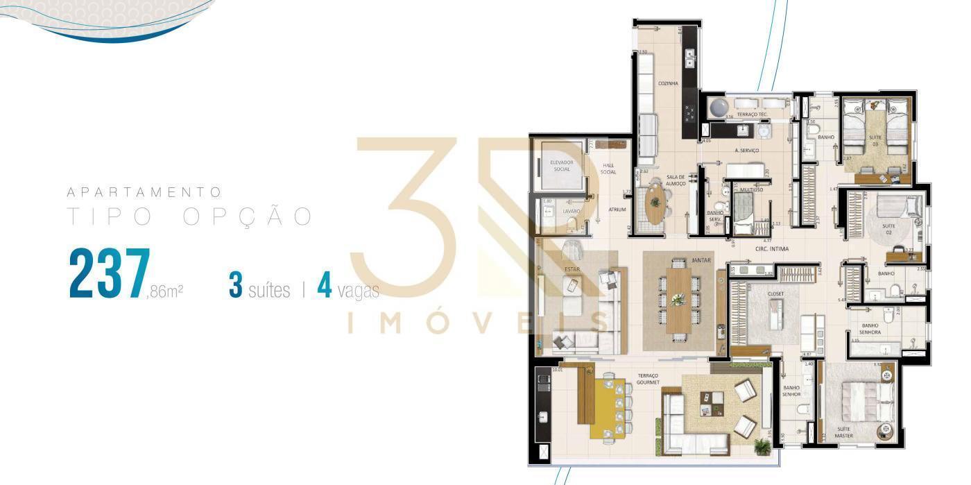 Apartamento à venda com 4 quartos, 237m² - Foto 8