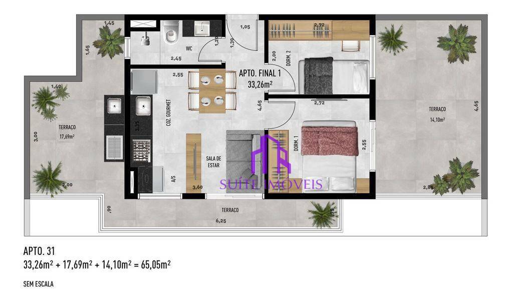 Apartamento à venda com 2 quartos, 37m² - Foto 34