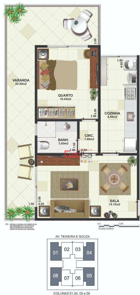 Apartamento à venda com 1 quarto, 56m² - Foto 20