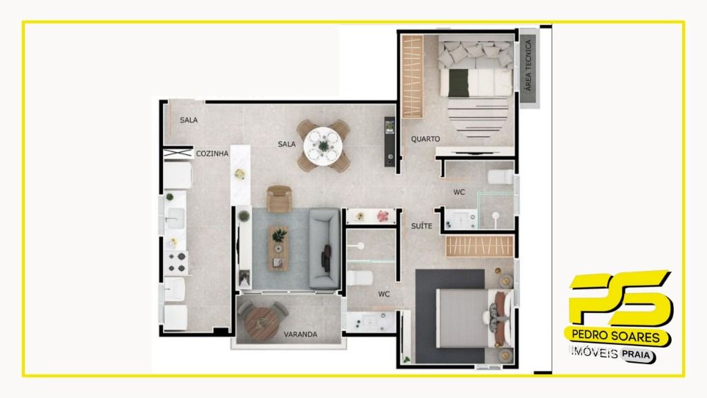 Apartamento à venda com 2 quartos, 61m² - Foto 5