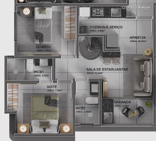 Apartamento à venda com 2 quartos, 52m² - Foto 14