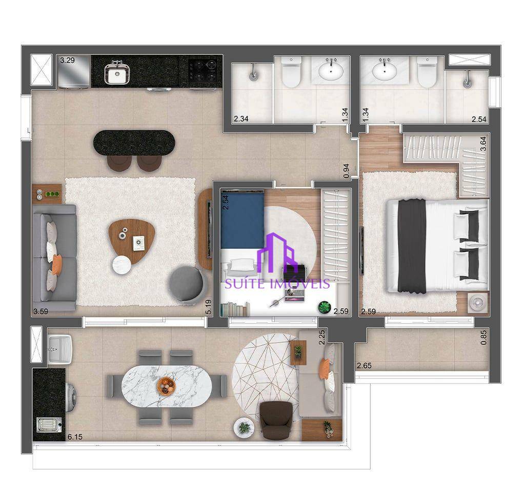 Apartamento à venda com 2 quartos, 71m² - Foto 10