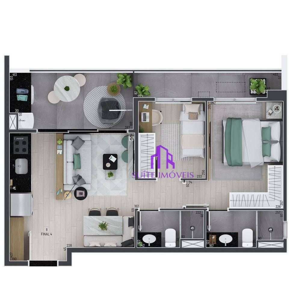 Apartamento à venda com 2 quartos, 59m² - Foto 7