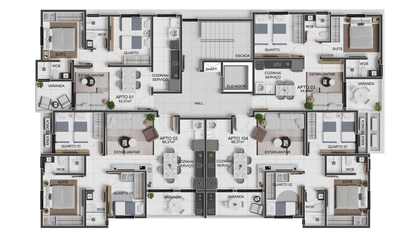 Apartamento à venda com 2 quartos, 52m² - Foto 12