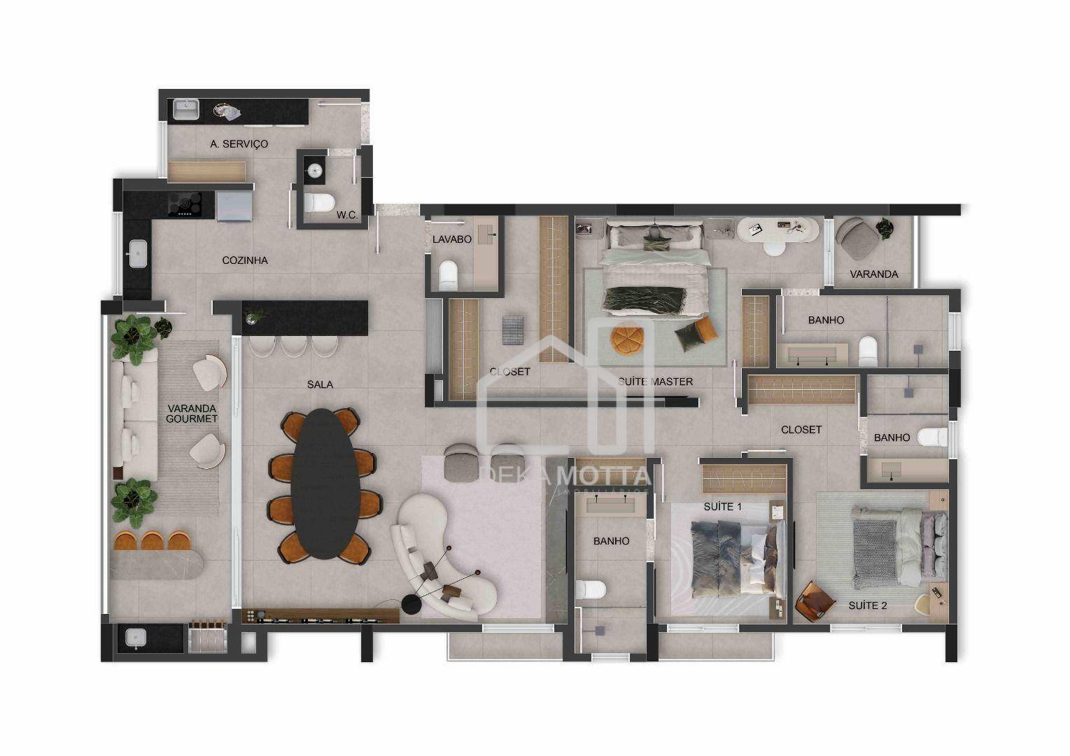 Apartamento à venda com 3 quartos, 171m² - Foto 2