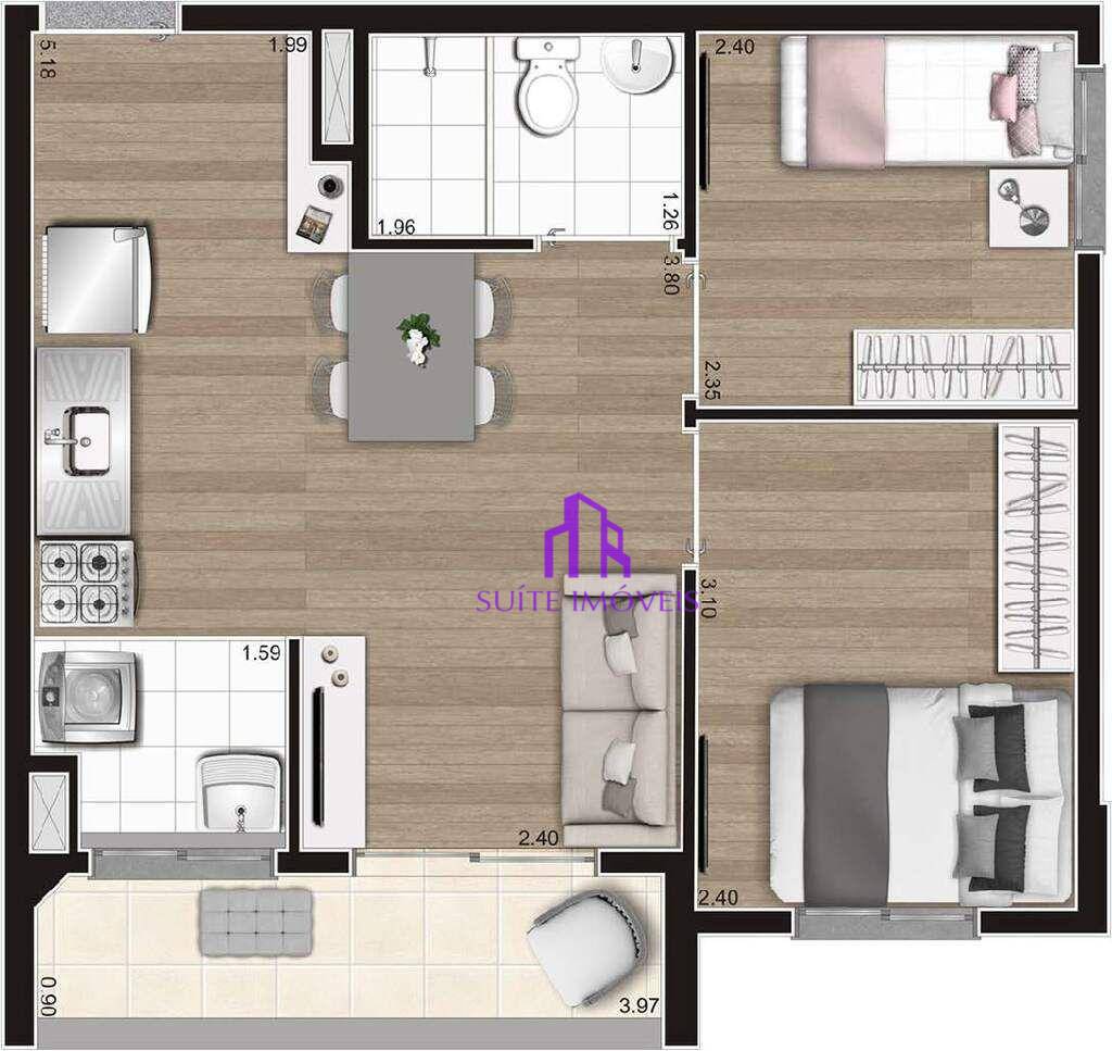 Apartamento à venda com 2 quartos, 43m² - Foto 7