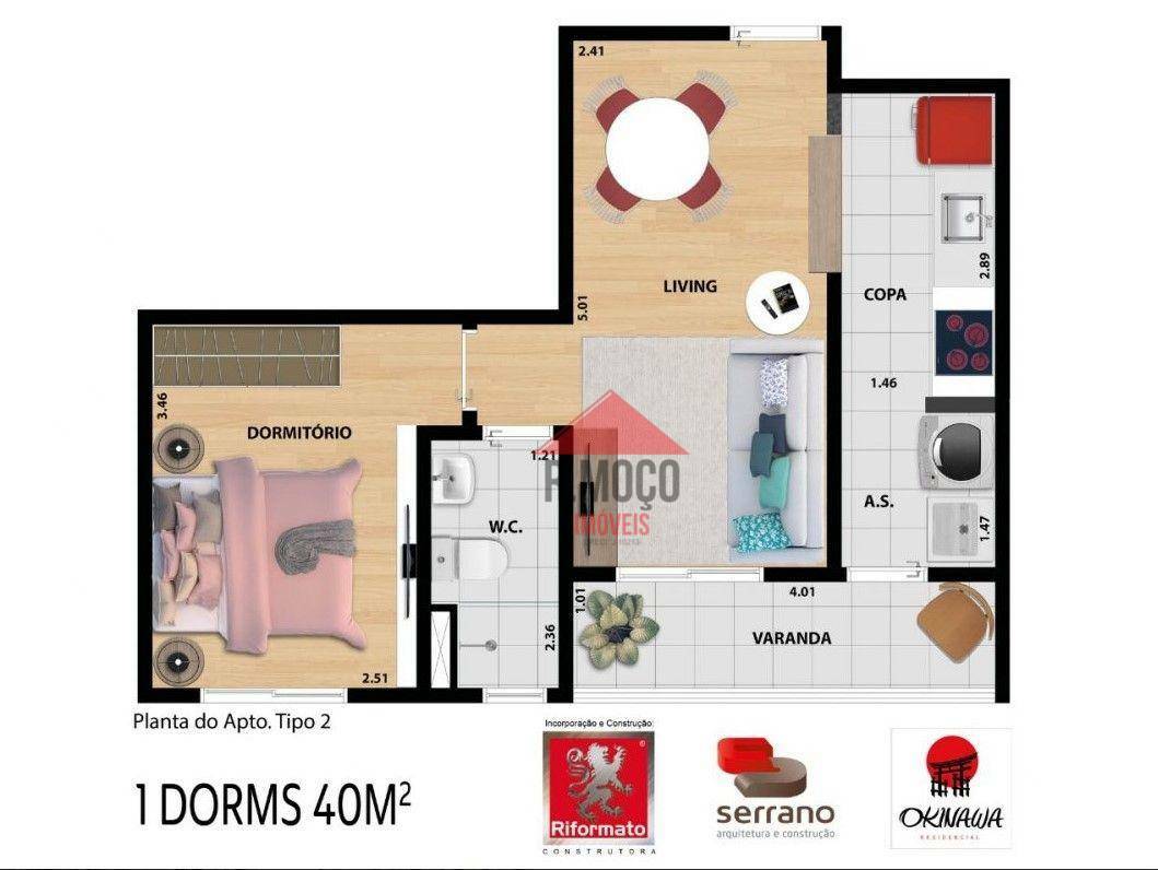 Apartamento, 1 quarto, 40 m² - Foto 4
