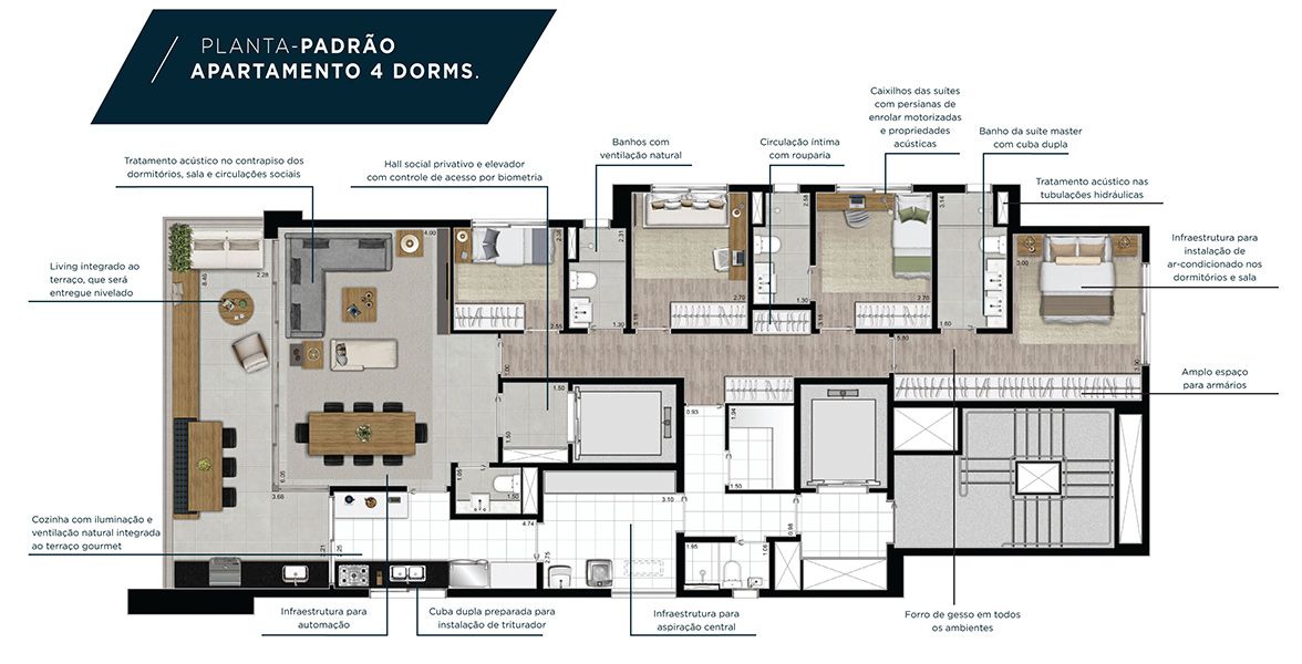 Apartamento à venda com 4 quartos, 170m² - Foto 2