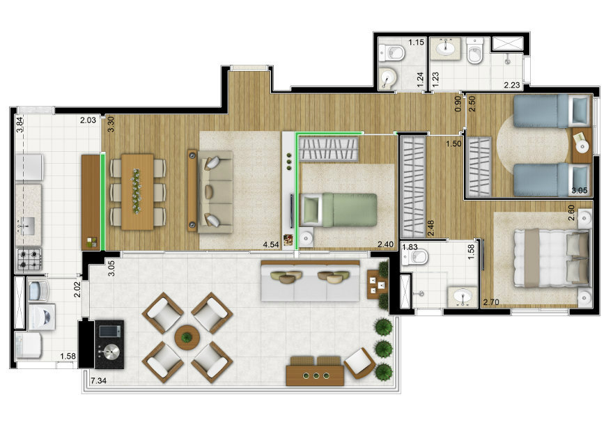 Apartamento à venda com 3 quartos, 131m² - Foto 8