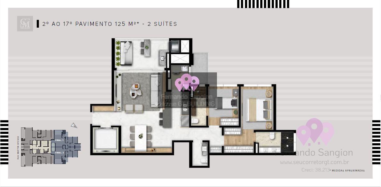 Apartamento à venda com 2 quartos, 125m² - Foto 4