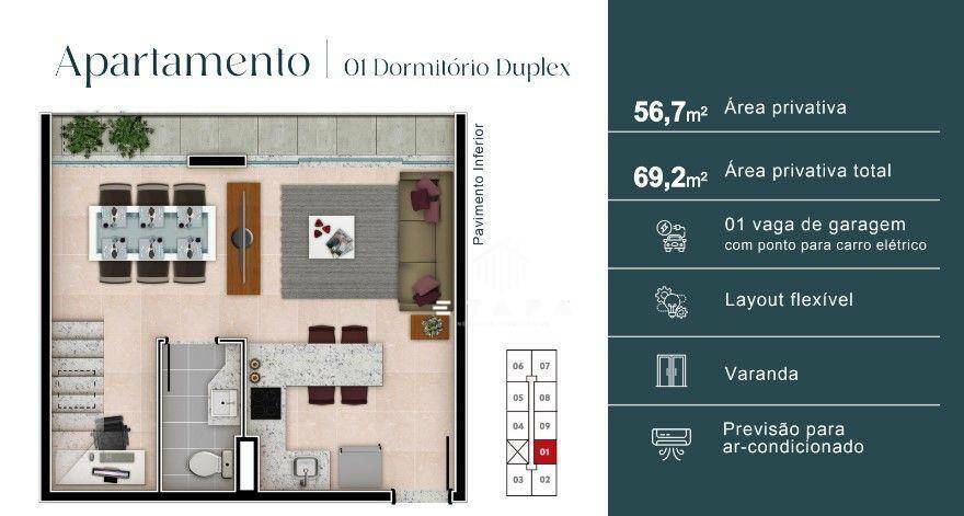 Apartamento à venda com 1 quarto, 45m² - Foto 9