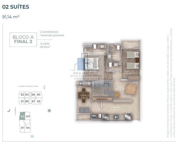 Apartamento à venda com 2 quartos, 91m² - Foto 2