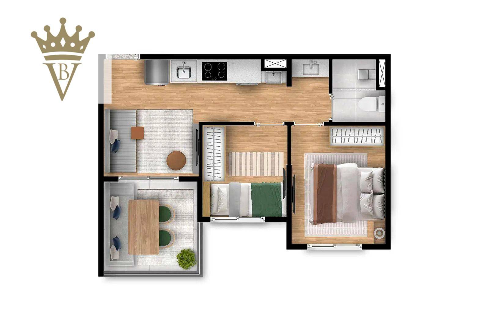 Apartamento à venda com 2 quartos, 37m² - Foto 3