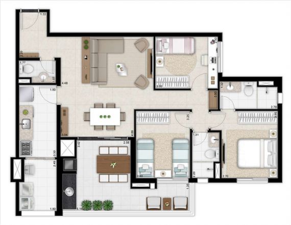 Apartamento à venda com 3 quartos, 100m² - Foto 4