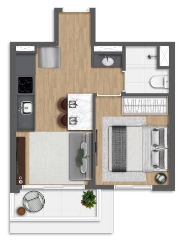 Apartamento à venda com 1 quarto, 35m² - Foto 2