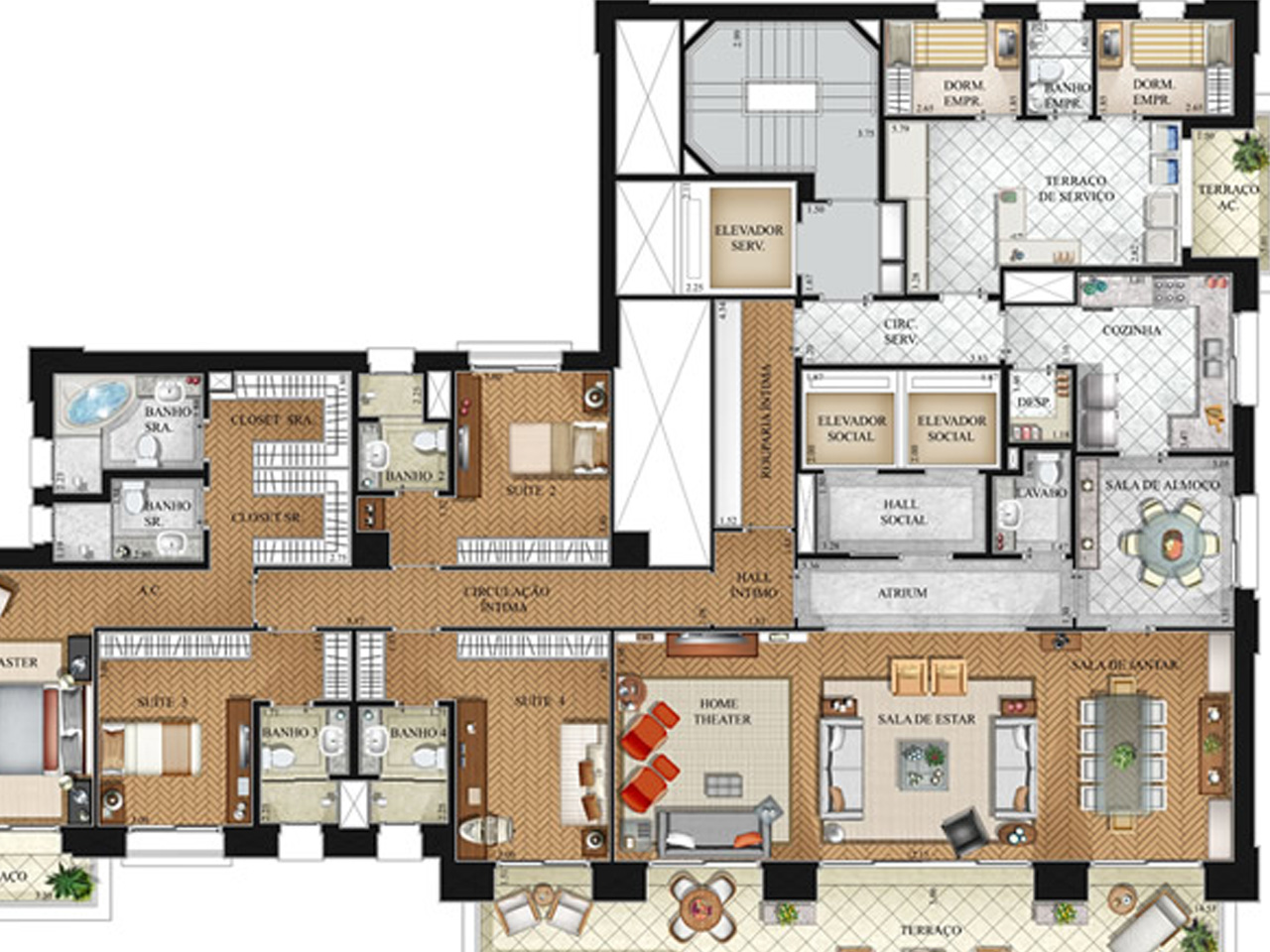 Apartamento à venda com 4 quartos, 351m² - Foto 8