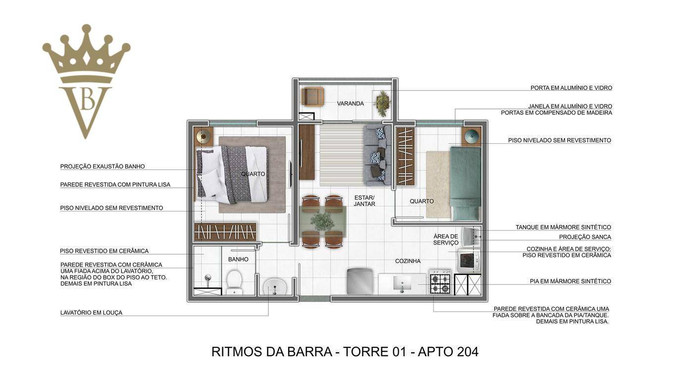 Apartamento à venda com 2 quartos, 35m² - Foto 8