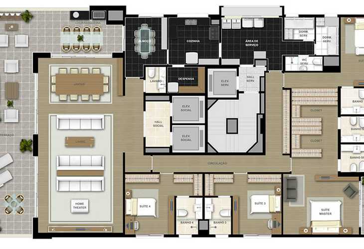 Apartamento à venda com 4 quartos, 380m² - Foto 3