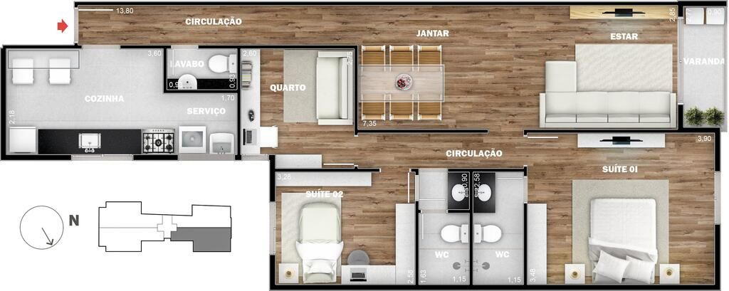 Apartamento à venda com 3 quartos, 90m² - Foto 8