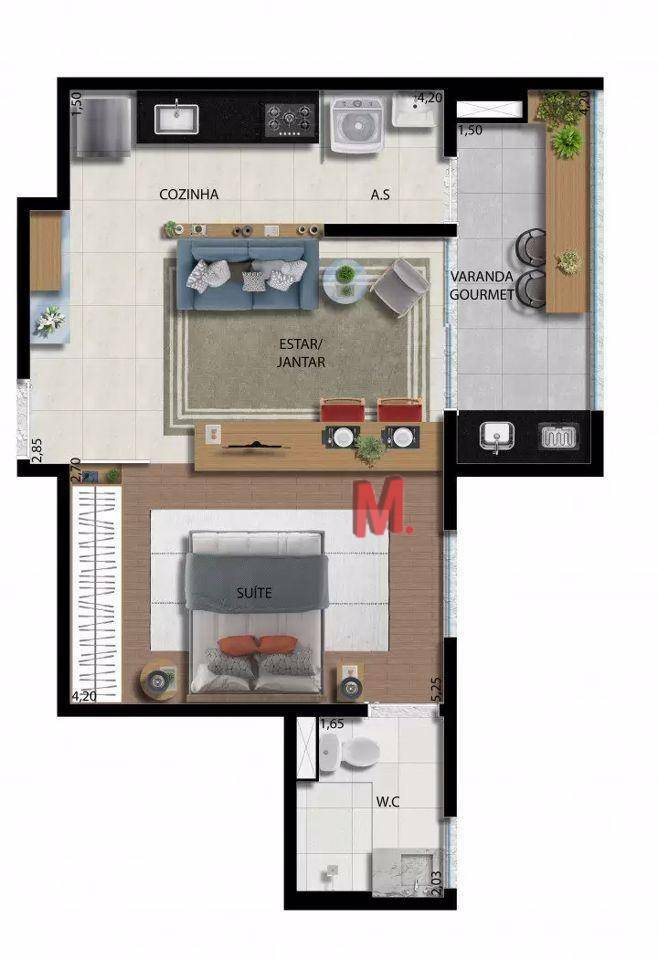 Apartamento à venda com 1 quarto, 44m² - Foto 96