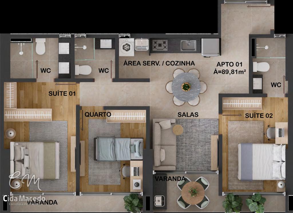 Apartamento à venda com 3 quartos, 89m² - Foto 45