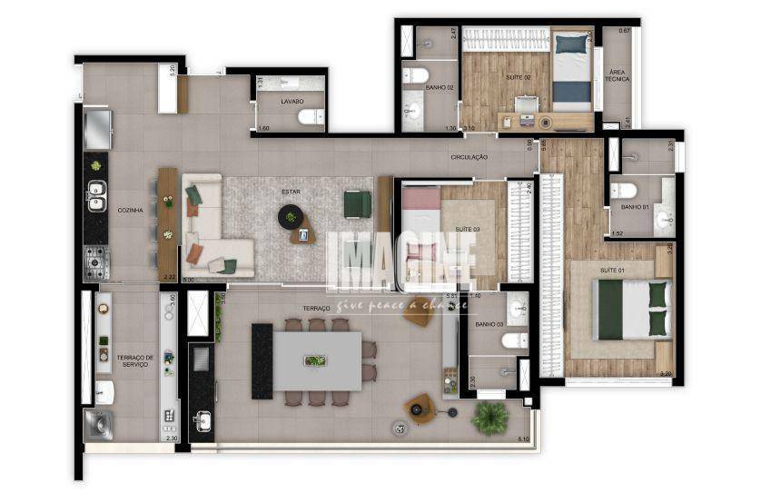 Apartamento à venda com 3 quartos, 128m² - Foto 3