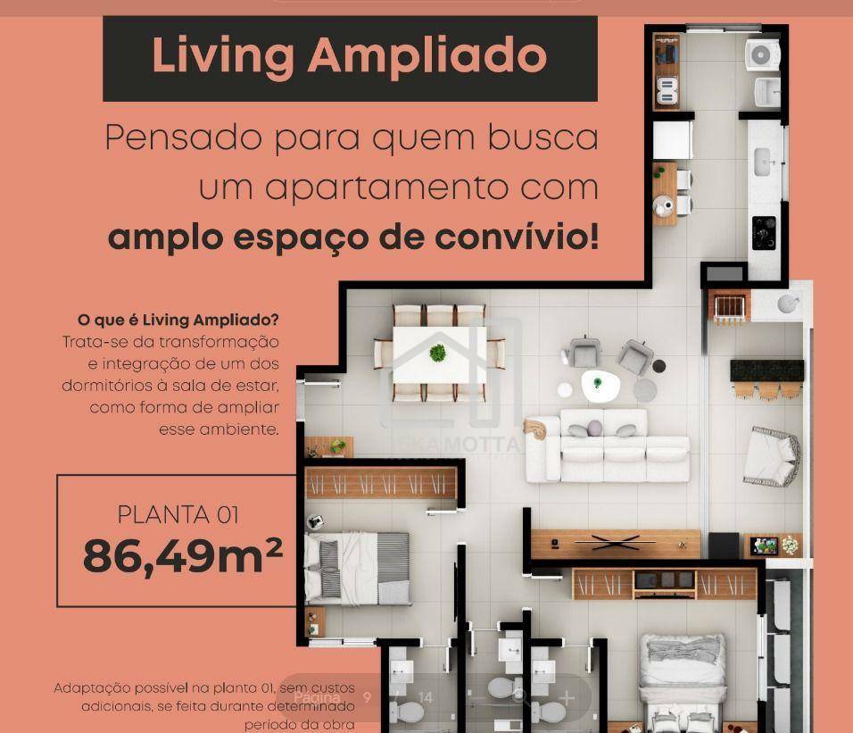 Apartamento à venda com 3 quartos, 86m² - Foto 2