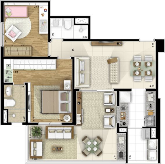 Apartamento à venda com 2 quartos, 76m² - Foto 6