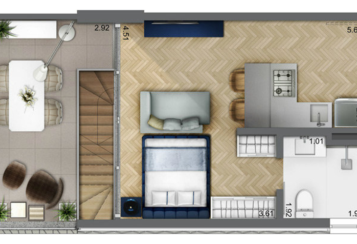 Apartamento à venda com 1 quarto, 49m² - Foto 7