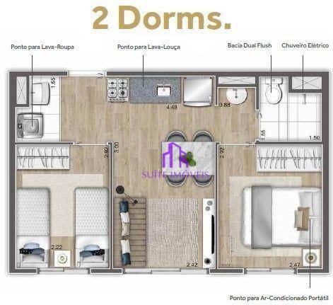 Apartamento à venda com 2 quartos, 57m² - Foto 3