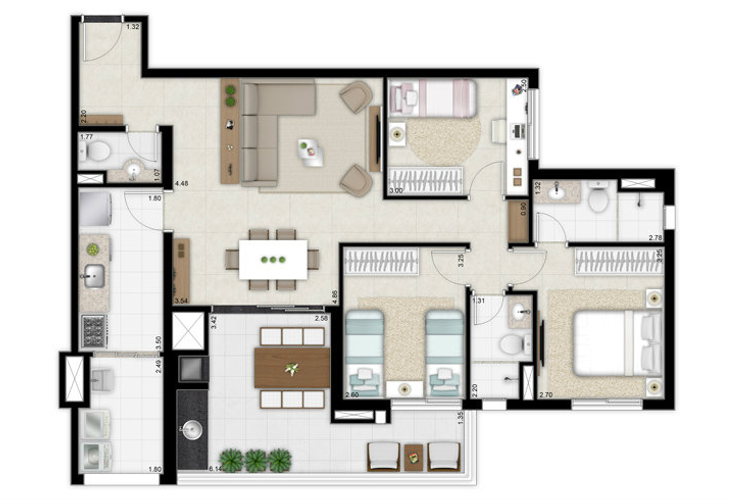 Apartamento à venda com 3 quartos, 100m² - Foto 4