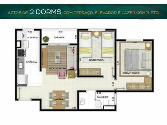 Apartamento à venda com 2 quartos, 53m² - Foto 9