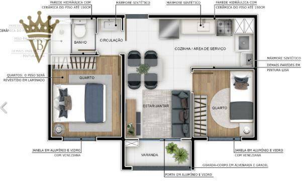 Apartamento à venda com 2 quartos, 35m² - Foto 8