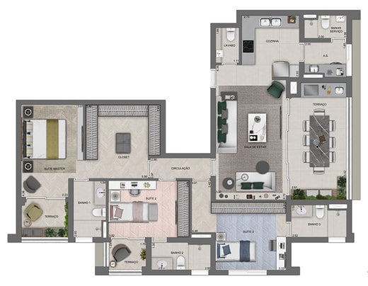 Apartamento à venda com 3 quartos, 140m² - Foto 7