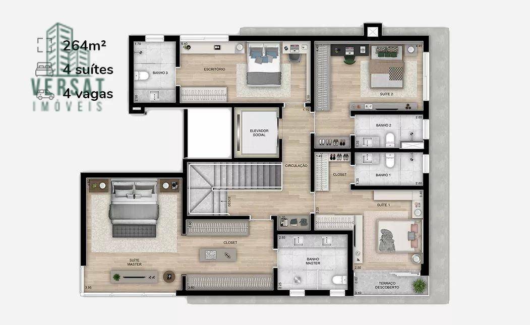 Cobertura à venda com 4 quartos, 264m² - Foto 3