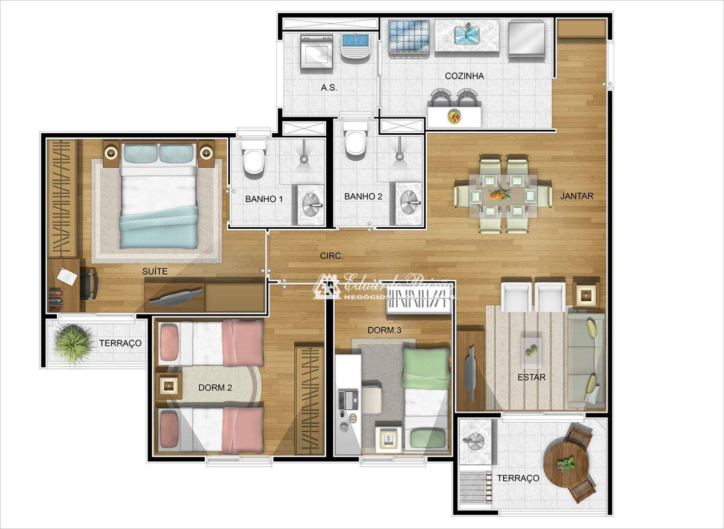 Apartamento à venda com 3 quartos, 77m² - Foto 56