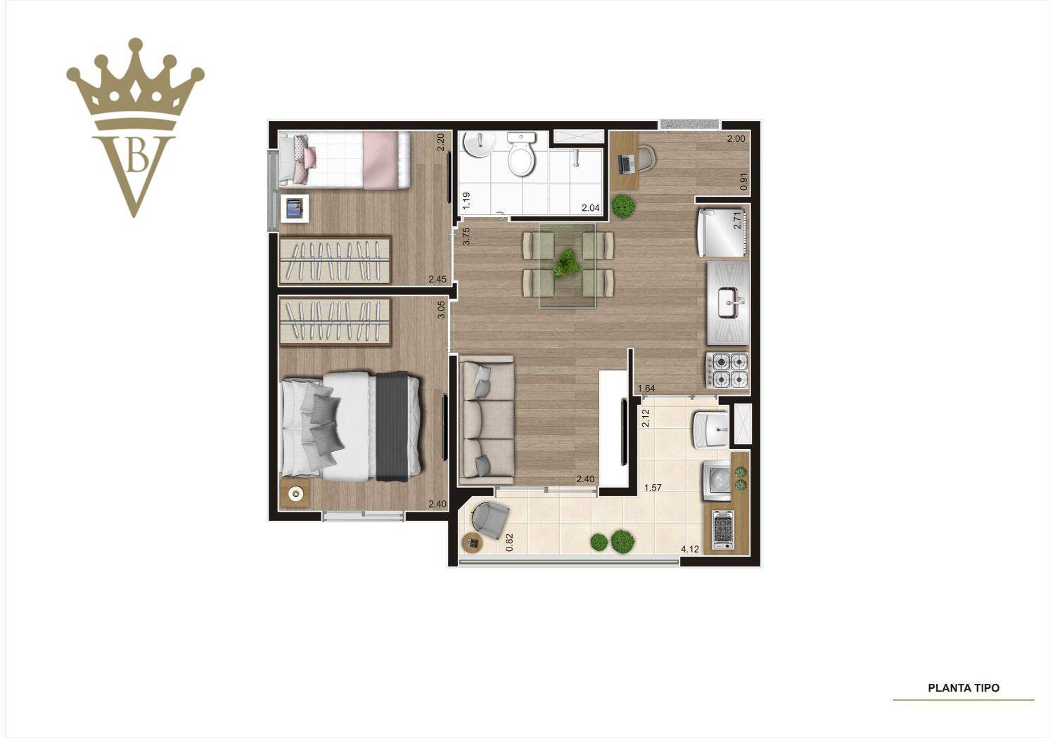 Apartamento à venda com 2 quartos, 42m² - Foto 2