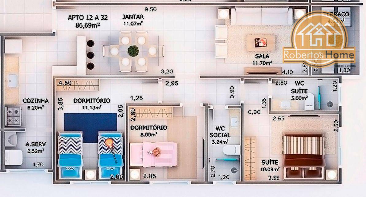 Apartamento à venda com 3 quartos, 87m² - Foto 66